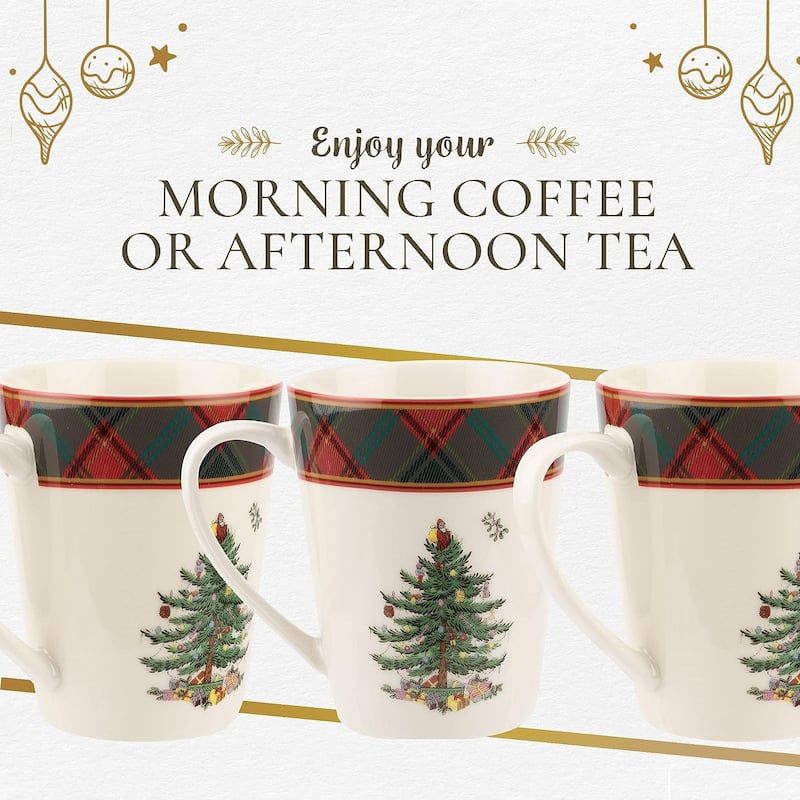 Spode Christmas Tree Collection Tartan Mug 14 Oz