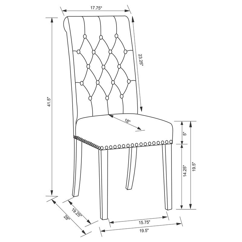 2pc Set Luxurious Feel Button-Tufted High Back Elegant Rolled Top Velvet Fabric Upholstered Nailhead Trim Tapered Legs