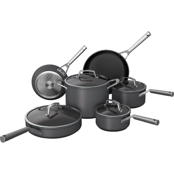 Ninja Foodi NeverStick Premium Hard-Anodized 10-Piece Cookware Set, Slate Grey