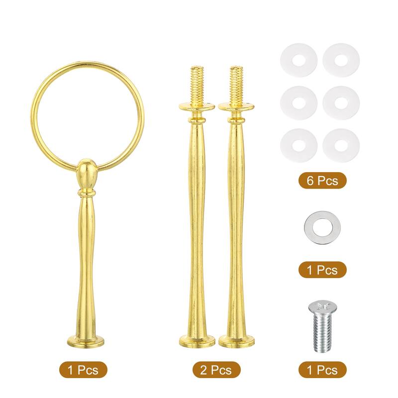 1 Set 3-Tier Cupcake Stand Hardware Fittings for Cake Stand, Small Arc Gold