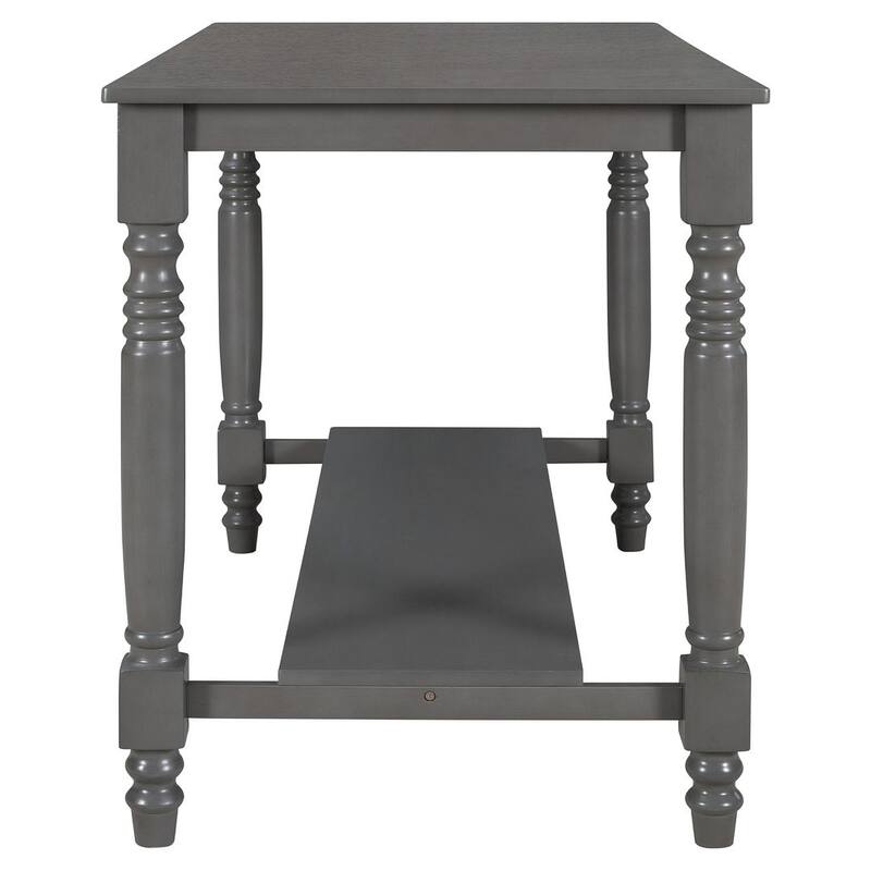 6 PCS Counter Height Dining Table Set with Shelf
