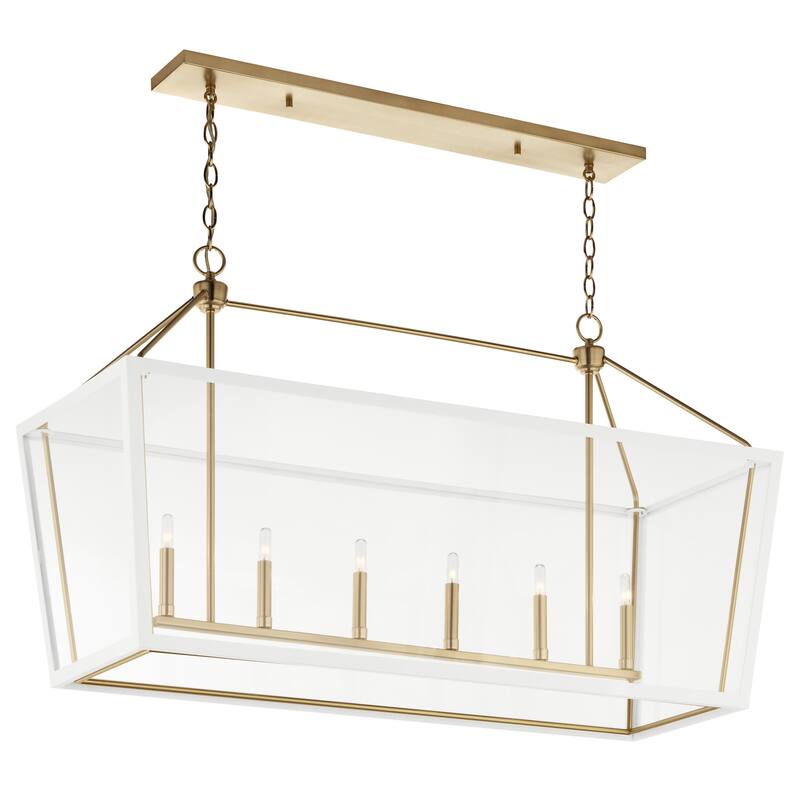 Delvin 44.25 in. 6-Light Linear Chandelier with Removable Glass