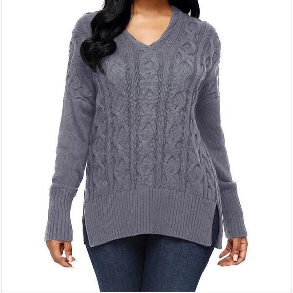 loose v neck sweater women's