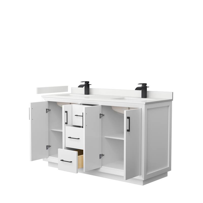Strada 60-inch Double Vanity, Quartz Top