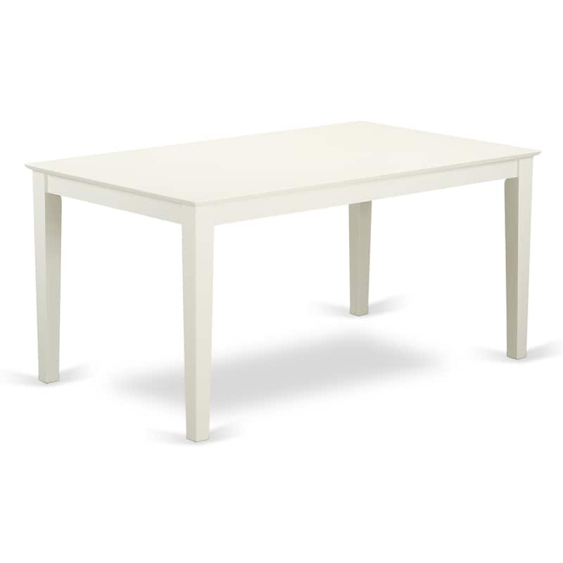 Rectangular Dining Table 36x60 Linen White Solid Wood Table Modern Kitchen Table - 60