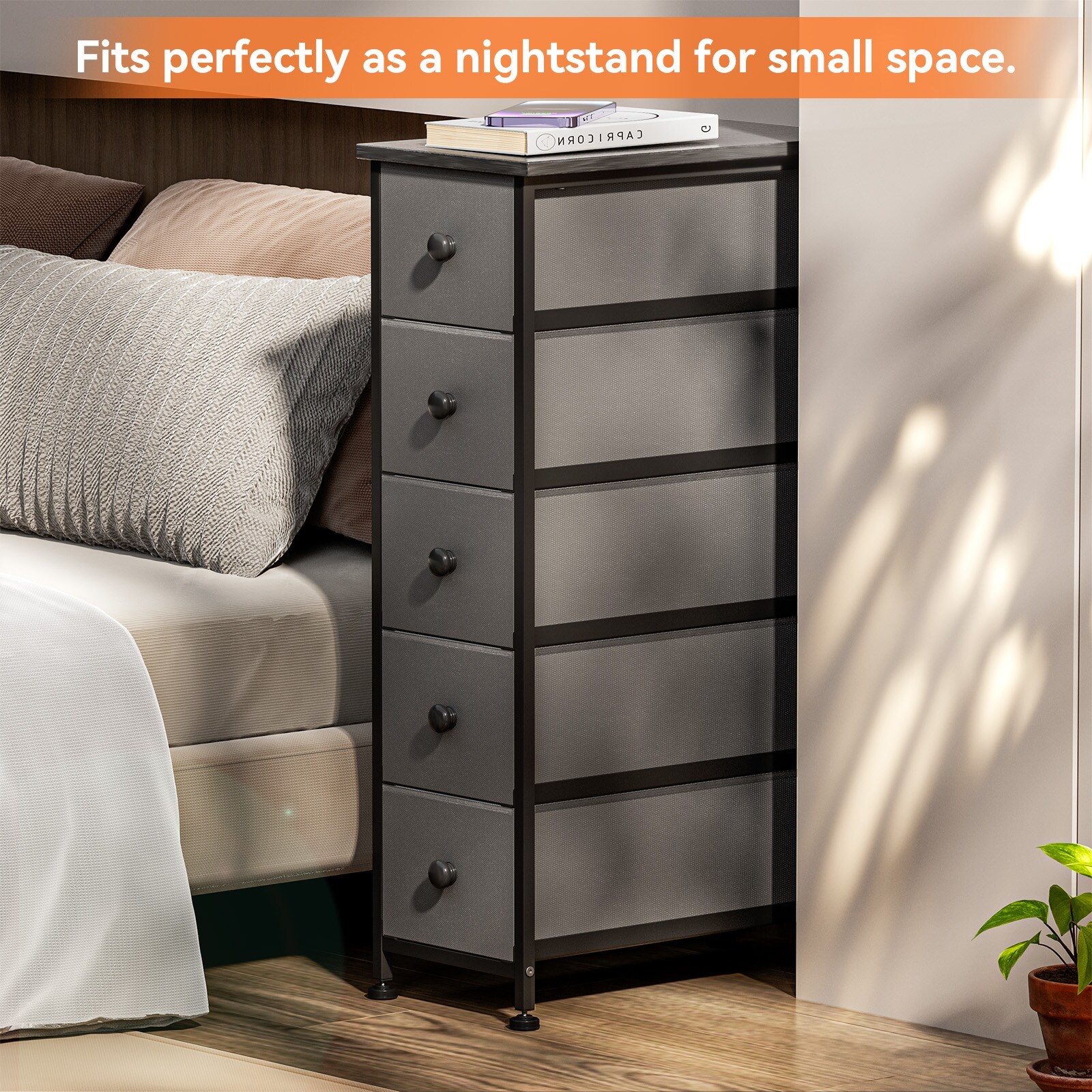 Vertical Narrow 5 Drawers Chest Of Dresser Storage Tower Cabinet Bedroom Organizer On Sale Bed Bath Beyond 40266353