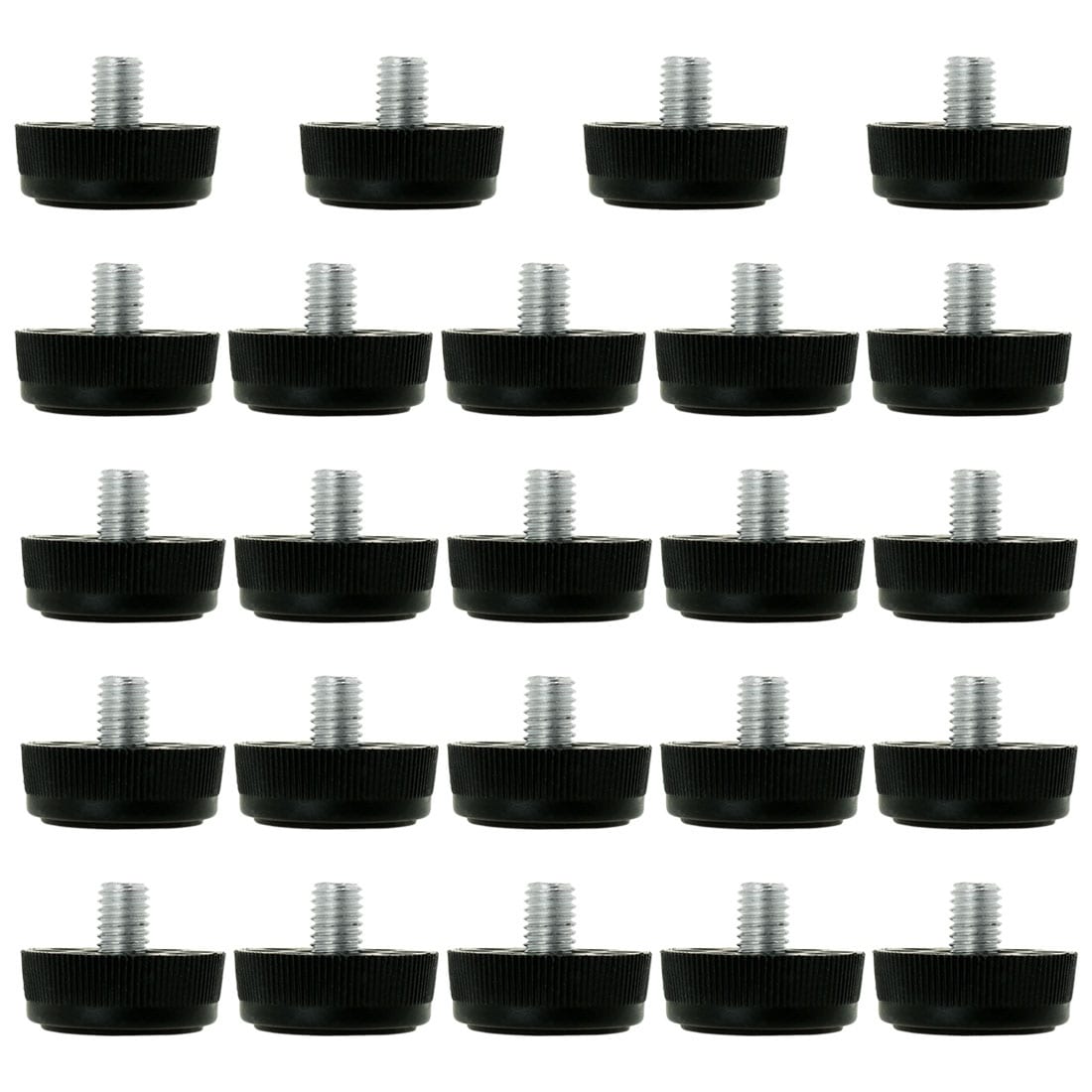 uxcell® M8 x 25 x 28mm Screw on Furniture Glide Leveling Feet Adjustable Leveler Pad for Chair Industrial Machine Desk Leg White Cap 16 Pack