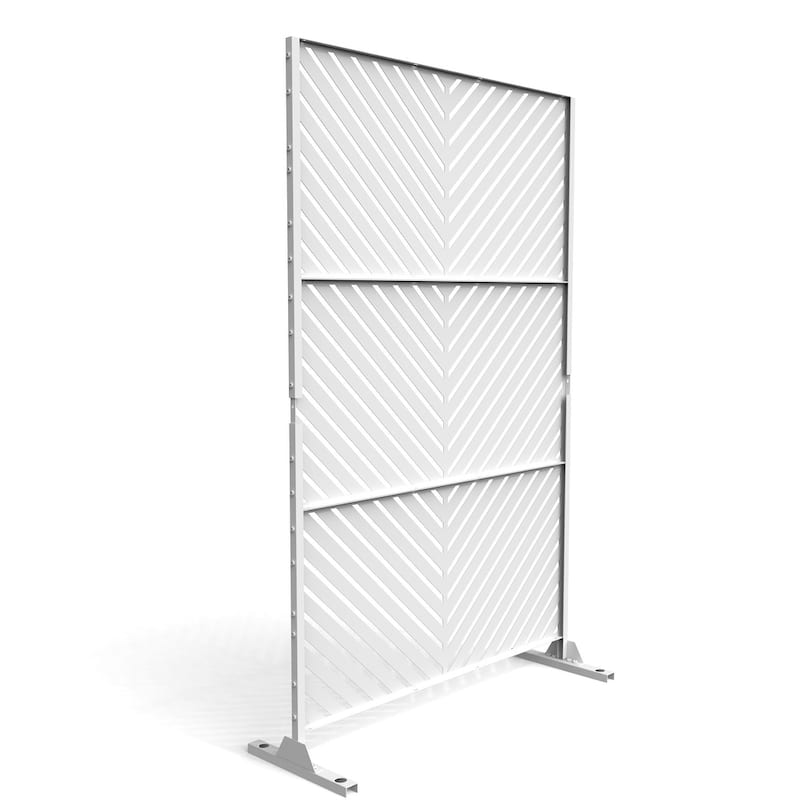 Free Standing Metal Privacy Screen Panel Decorative Outdoor Privacy Screen - 72"H x 47"W