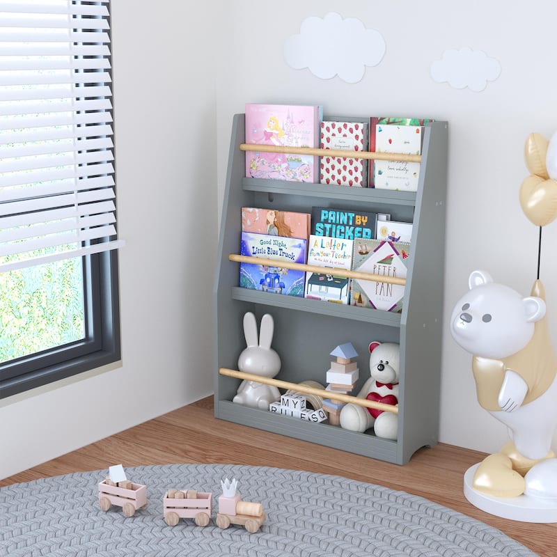 3 Tier Kids Book Shelf,Kids Book Rack,Helps Keep Bedrooms,Playrooms,And Classrooms Organized,Sage