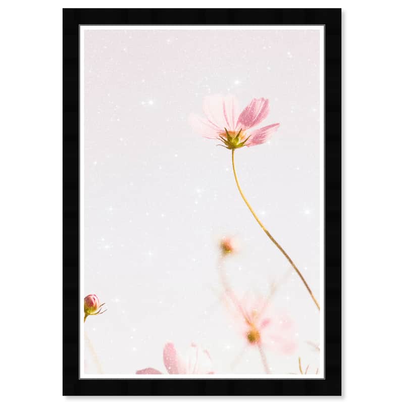 Wynwood Studio Prints Floral and Botanical Soft Floral Breeze White and Glam Wall Art Canvas Print