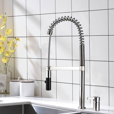 Vanityfair 2-Functions Single Handle Pull Down Sprayer Spring Kitchen Faucet