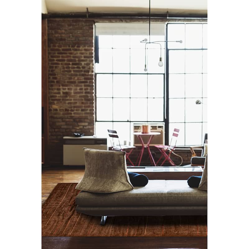 ECARPETGALLERY Hand-knotted Opulence Brown Viscose, Wool Rug - 10'0 x 14'5