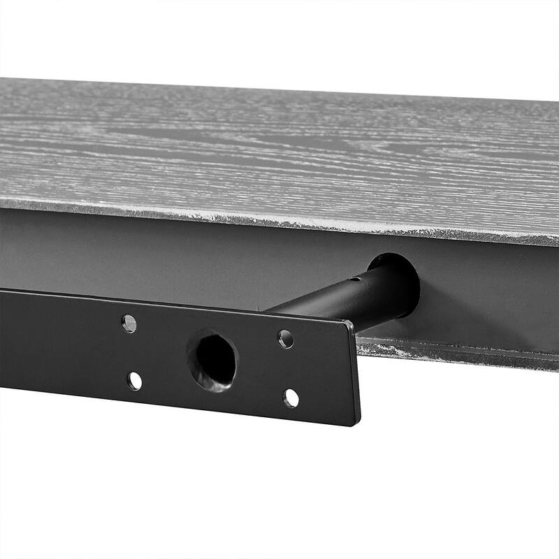 HomeRoots 75" Gray Wooden Wall Mounted Floating Shelf