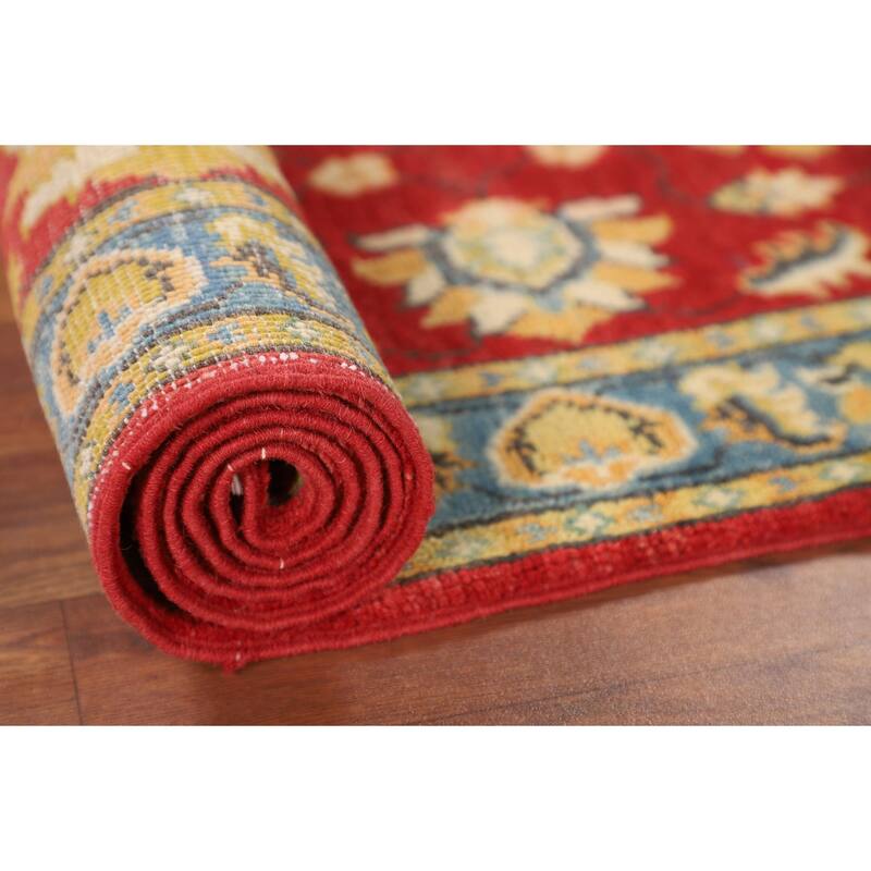 Red Oushak Runner Rug Hand-Knotted Wool Carpet - 2'0" x 5'11"