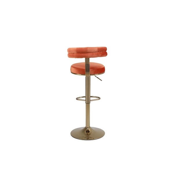 Retro Style Round Seat Swivel Bar Stools with Metal Base(2Pcs/Ctn
