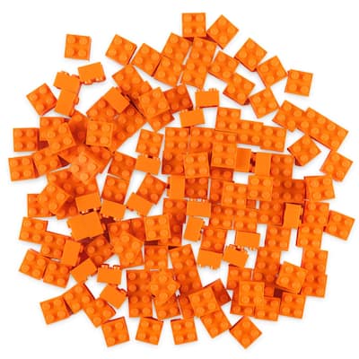 Strictly Briks Classic Bricks Kit, Orange, 144 Pieces, Compatible with Major Brick Brands