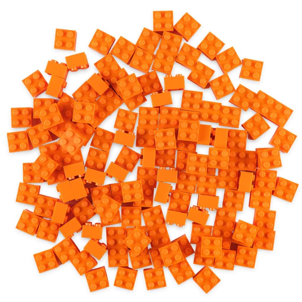 Strictly Briks Classic Bricks Kit, Orange, 144 Pieces, Compatible with Major Brick Brands