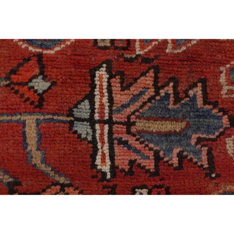 Hand Knotted Oriental 100% Wool Carpet Traditional Medallion Oranges & Rust Heriz Area Rug - 11' 10'' X 8' 9''