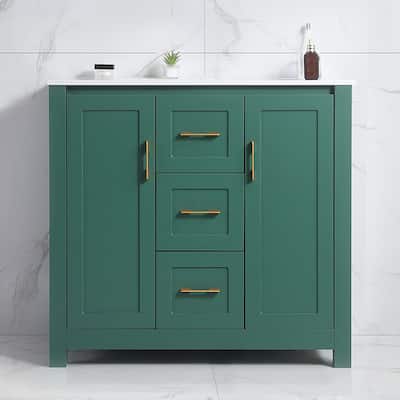 36"Freestanding Bathroom Vanity with Ceramic Sink