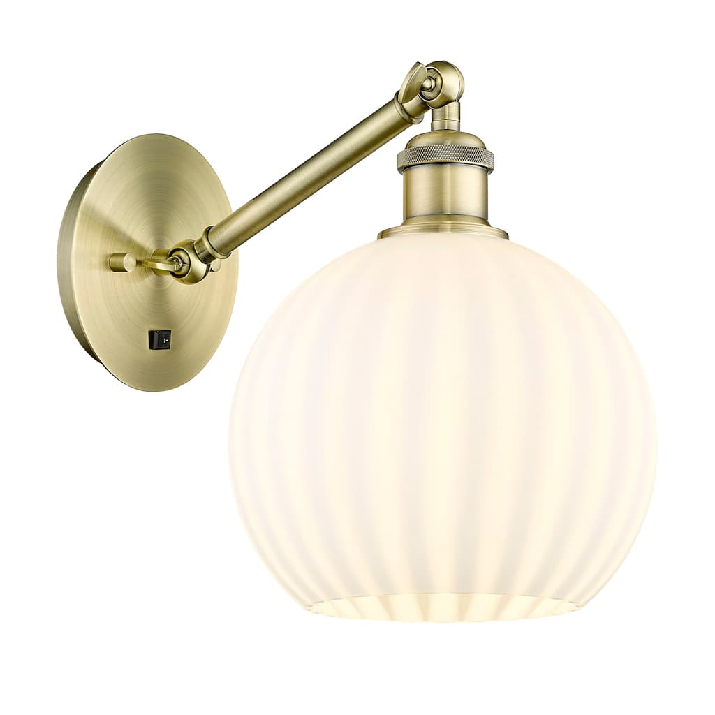 Innovations Lighting 317-1W-10-8 White Venetian Sconce White Venetian