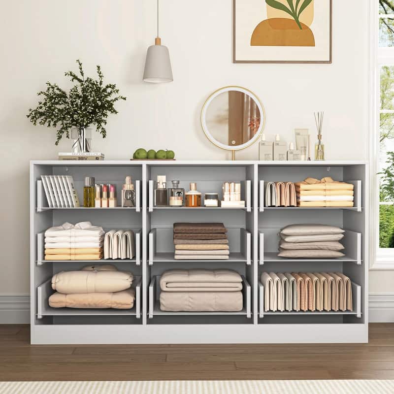 9-Drawer Wooden Dresser, 63" Large Deep Chest of Drawers with Ample Storage