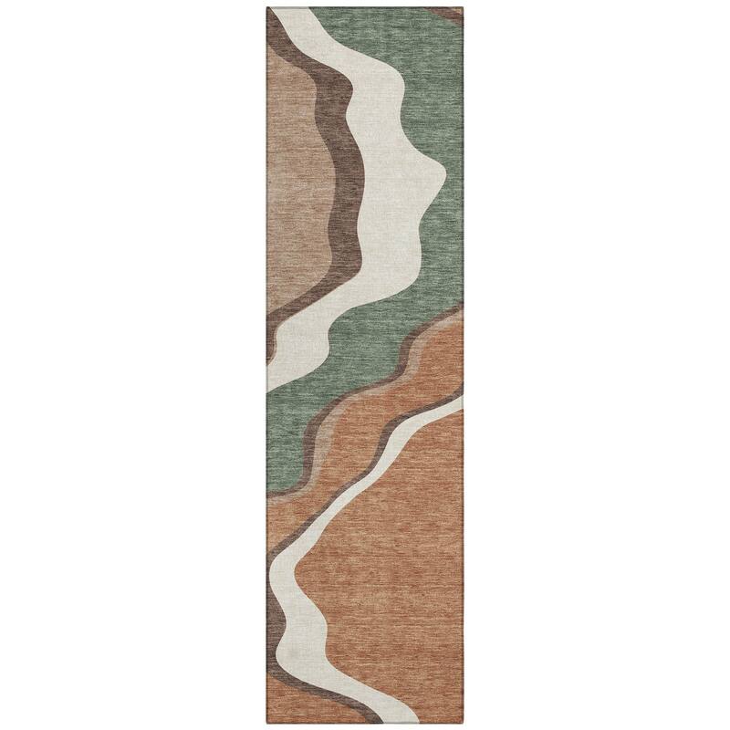 Machine Washable Indoor/ Outdoor Modern Valley Chantille Rug