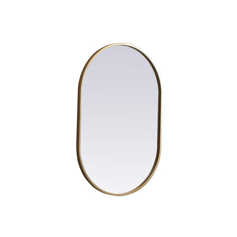 Indigo Home Metal Frame Oval Mirror 20x30 Inch