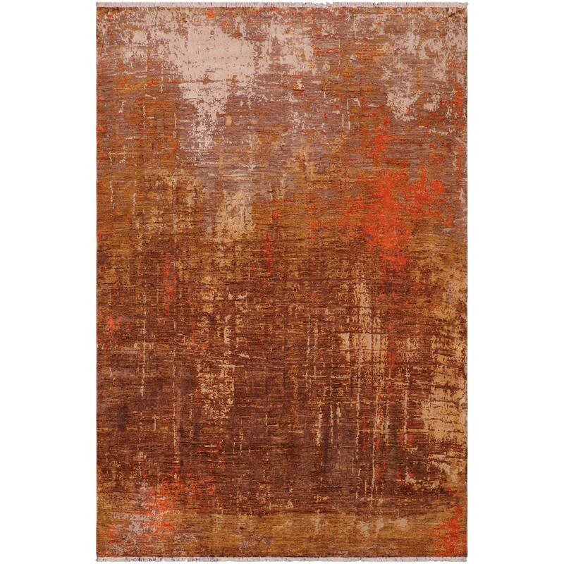 Modern Ziegler Randall Rust Gold Wool&Silk Rug - 7'10'' x 10'3''
