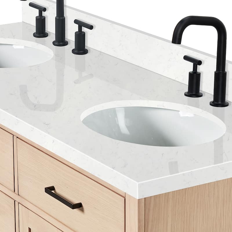 Ariel T060DCQOVO Hepburn 60" Free Standing Double Basin Vanity Set