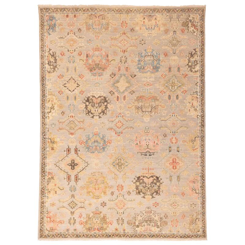 ECARPETGALLERY Hand-knotted Jules Serapi Grey Wool Rug - 9'3 x 12'7