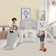 preview thumbnail 47 of 53, 9 in 1 Kids Slide Play Set Structure for Indoor-Outdoor Activity - 65.3''L x 68.9''W x 37.8''H White-Grey