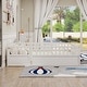 preview thumbnail 1 of 11, White Full Size Pine Wood Floor Bed with Full-length Guardrail Full - White