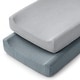 preview thumbnail 2 of 16, Muslin Fitted Changing Pad Cover, 2 Pack by Comfy Cubs Pacific Blue and Heather