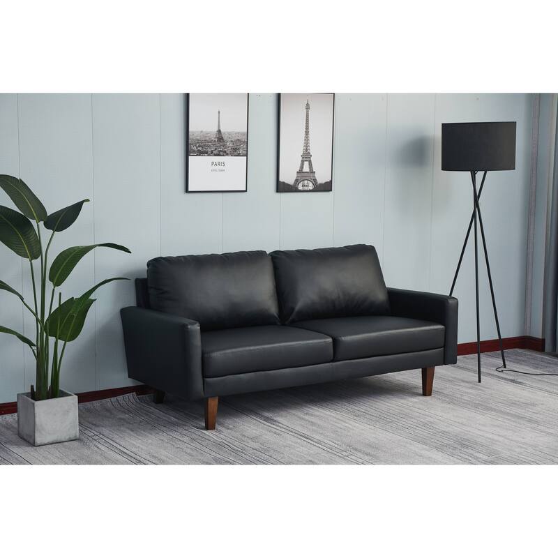 Faux leather 70'' Square Arm Sofa