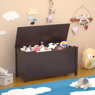 Kids Toy Boxes and Organizers with Storage Compartment,Coffee