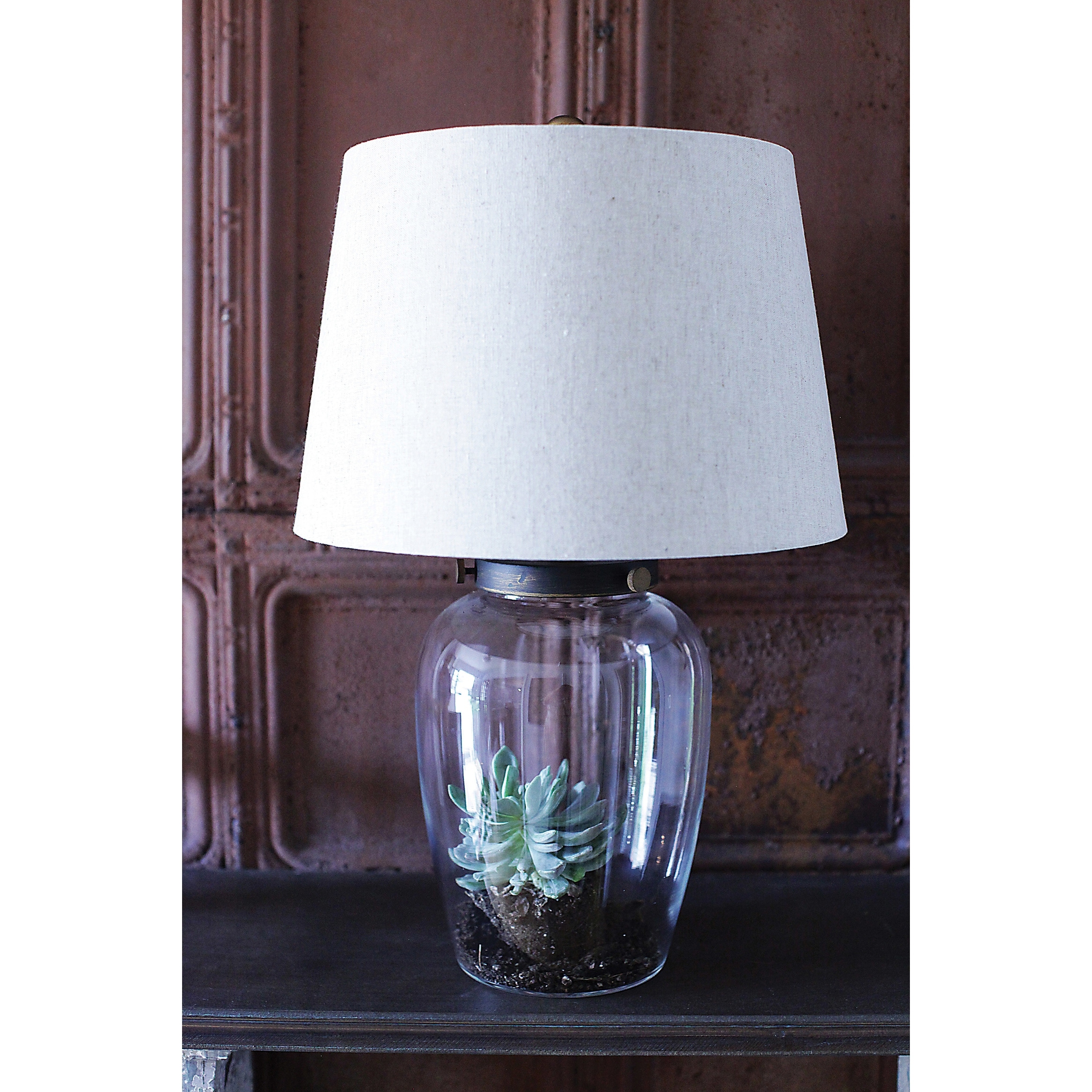 Clear glass fillable lamp discount