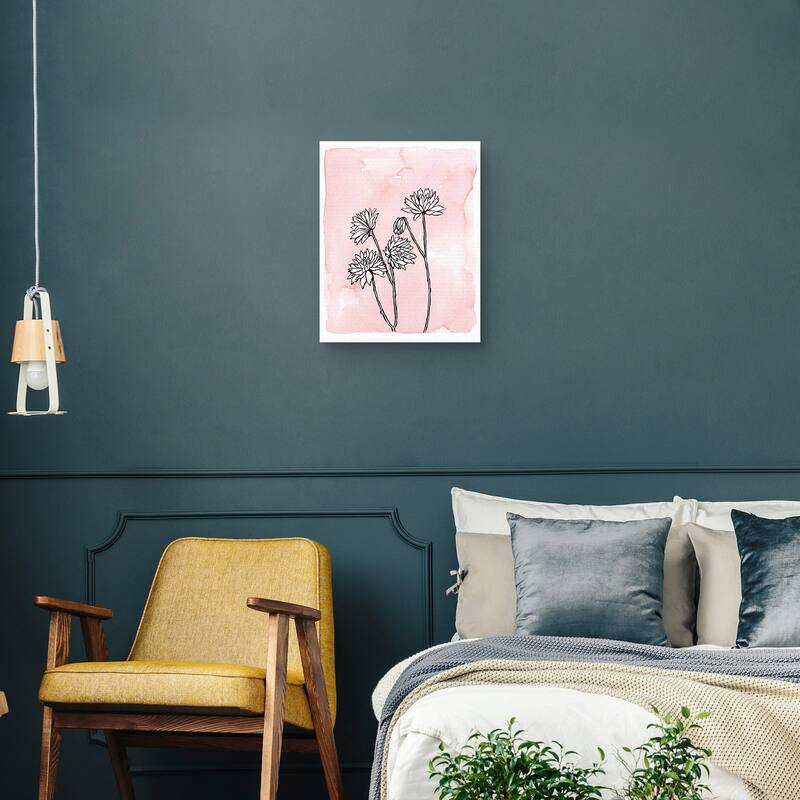 Simple Flowers in Blush Canvas Art Print