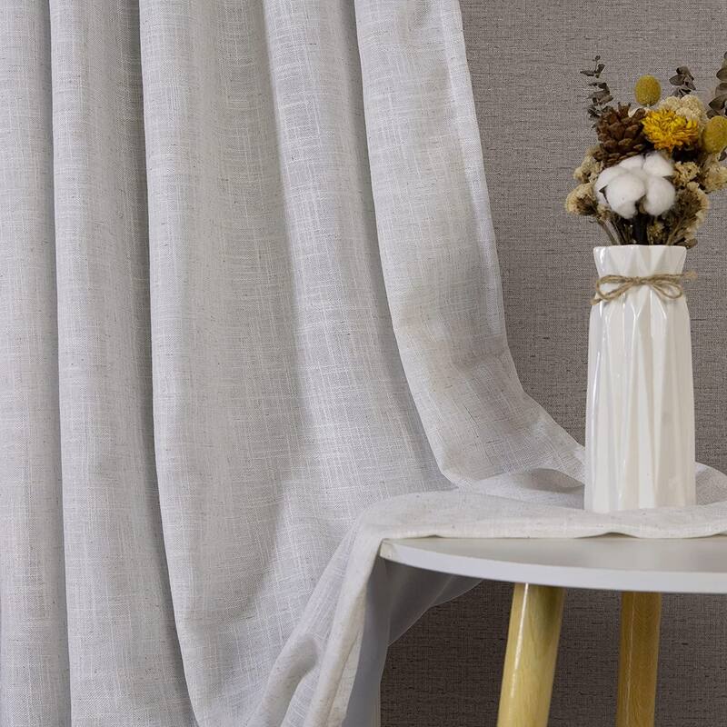 DriftAway Twist Tab Linen Textured Lined Blackout Solid Curtains 2 Panels