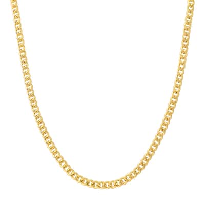 Curata 14k Yellow Gold 5.35mm Hollow T Miami Curb Chain Bracelet Lobster Lock Closure 8.50 Inch