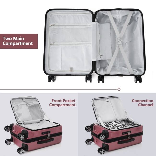 20 Inch Front Open Hardshell Luggage with Front Pocket and USB Port, 1 Portable Carrying Case