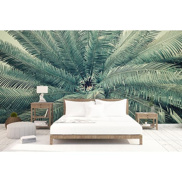 Shop Palm Leaf Tropical Forest Removable Textile Wallpaper