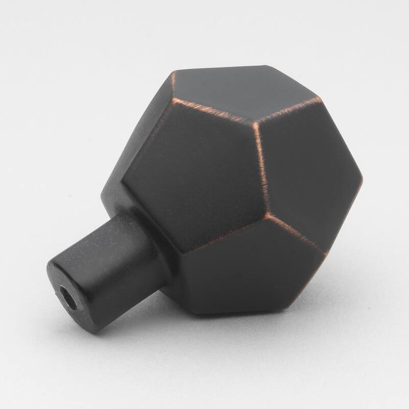 GlideRite 1-1/2 in. Rubbed Bronze Faceted Cabinet Knobs (10-Pack) - Oil Rubbed Bronze