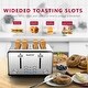 preview thumbnail 1 of 4, Toaster 4 Slice, Stainless Steel Slot Toaster with Dual Control Panels