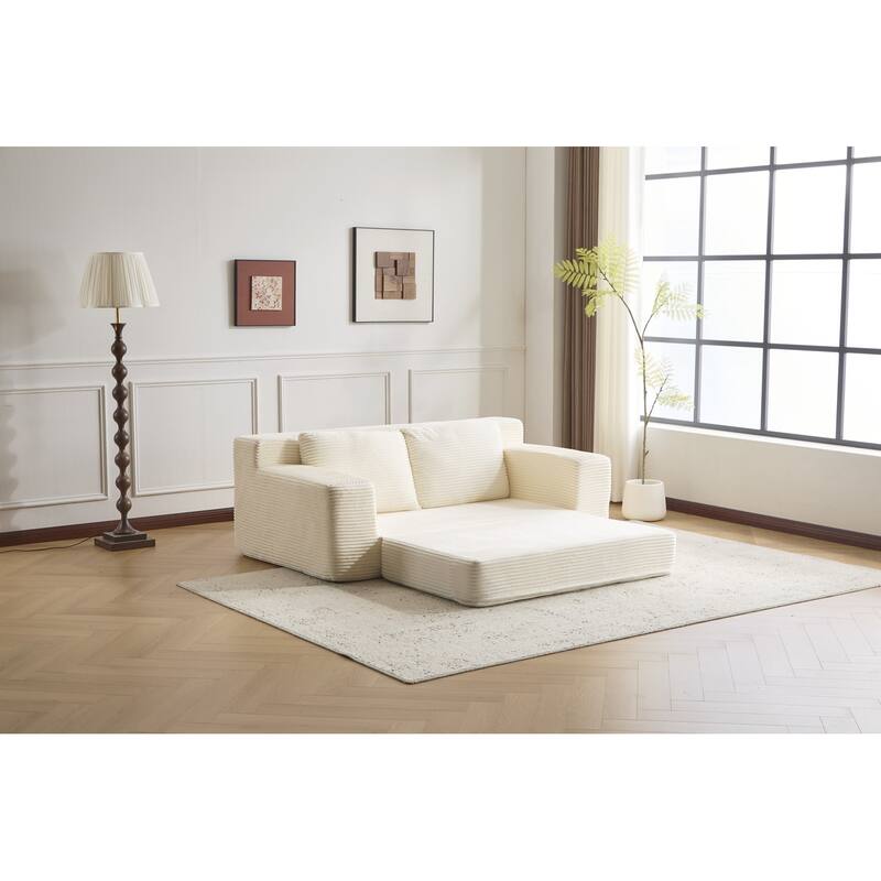 Loveseat Sofa, Comfortable Deep Seat Sofa Bed, Modern Small Corduroy Couch for Living Room Bedroom