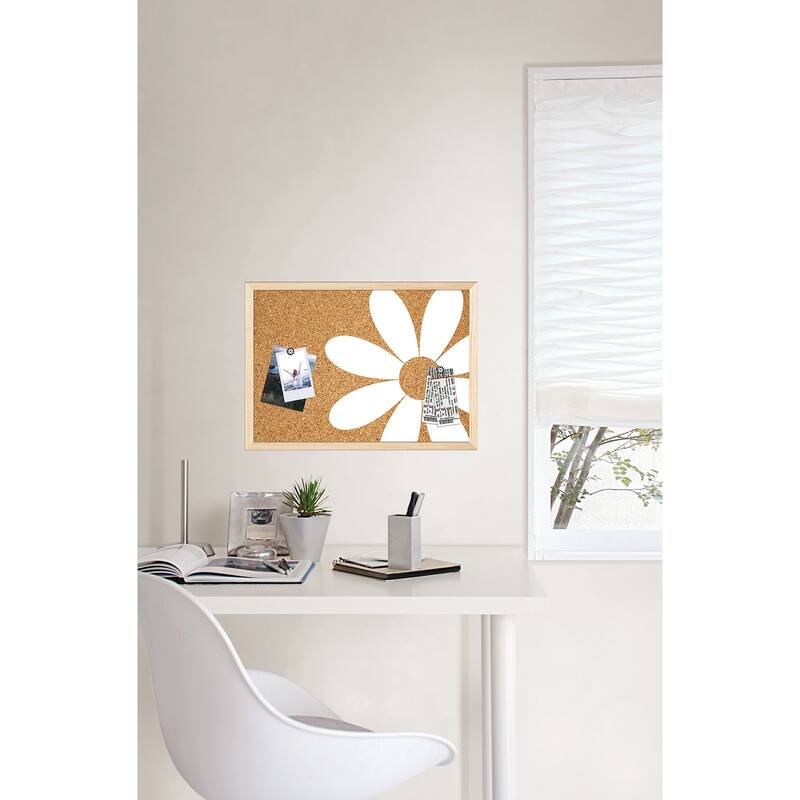 WallPops Daisy White Printed Corkboard