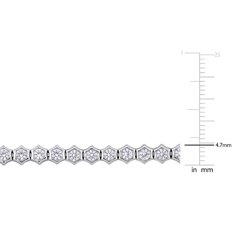 Miadora 6 3/4ct TGW Created White Sapphire Tennis Bracelet Sterling Silver