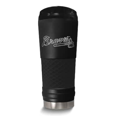 MLB Atlanta Braves Stainless Steel Silicone Grip 24 Oz. Stealth Draft Tumbler with Lid