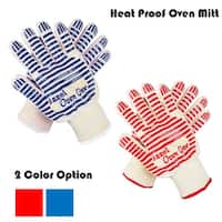2pcs, Polyester Oven Mitts, Short Heat Resistant Mitts, Microwave Oven  Double Layer Baking Oven Insulation Gloves, Non-Slip Grip Surfaces And  Hanging