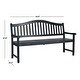 preview thumbnail 4 of 9, SAFAVIEH Mischa Dark Slate Grey Acacia Bench - 63" x 25.2" x 37.8"