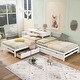 preview thumbnail 2 of 7, Full Size L-shaped Platform Beds with Drawers Linked with Built-in Rectangle Table and Twin Size Trundle.